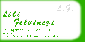 lili felvinczi business card